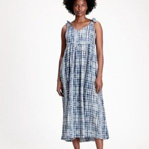 GAP SHOULDER TIE MAXI DRESS-BLUE TIE DYE